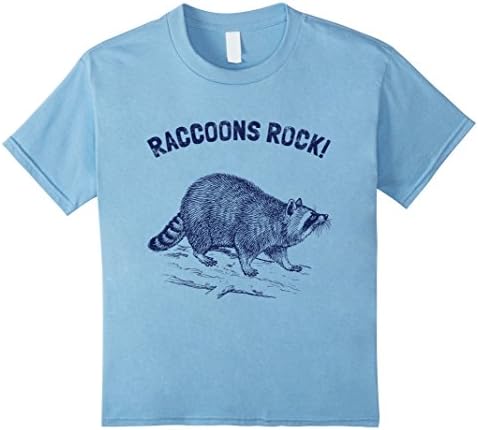 Kids Raccoon T-Shirt. Cool Nature Raccoon Tee 6 Baby Blue