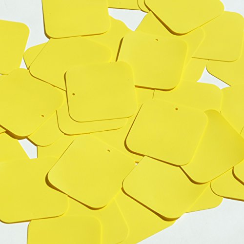 Square Sequin 30mm Butter Yellow Opaque Vinyl Loose Couture Paillettes