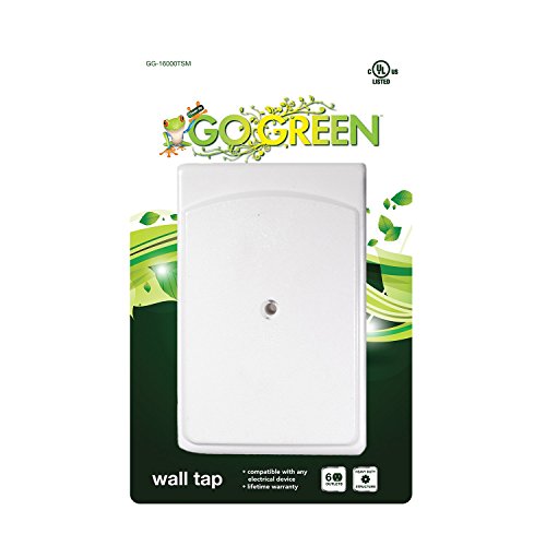 GoGreen Power (GG-16000TSM) 6 Outlet Side Mount Wall Tap Adapter, White - Image 2