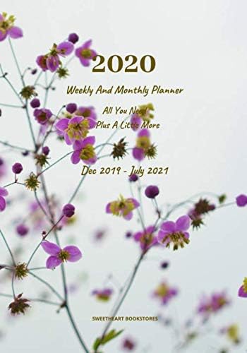 2020 Weekly And Monthly Planner, All You Need Plus A Little More, Dec 2019 - July 2021: 20 Months, Academic Year, Organizer, Calendar, Notebook, Extra ... Flowers Cover, The Perfect Christmas Gift.