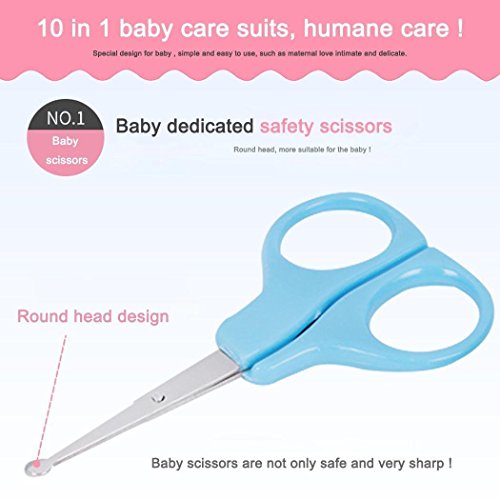 Alpacasso 20 Piece Baby Grooming Kit Infant Nursery Set Newborn Healthcare Kits Child Care Baby Nail Clipper File Scissor Tweezer Thermometer Brush Comb Cleaning Sets(Blue) (Blue) - Thumbnail 6