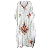 Mogul Womens Caftan Stylish Cruise Silk Embroidered Kimono Kaftan One Size