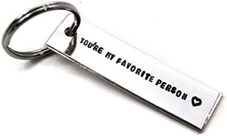 You're My Favorite Person (Heart) - Hand Stamped Aluminum Key Chain