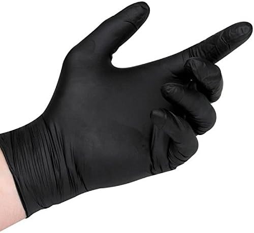 Black Nitrile Disposable Gloves, 5 Mil Thickness, Powder Free, Medical Grade, Latex Free, Heavy Duty (100, Large)