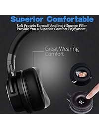 Auriculares inalámbricos con cancelación activa de ruido con micrófono, Hi Fi 30H Playtime Auriculares de sonido estéreo plegables sobre la oreja de viaje, Cómodas almohadillas de proteína, Fuga no de sonido para la computadora de TV Travel Work