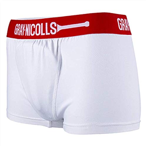 Gray-Nicolls JUNIOR COVER POINT TRUNKS - WHITE/RED - NEW FOR 2020 (B)