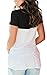 Summer Color Block Tops Shirt for Women Tunic Tee with Suede Pocket Black L
