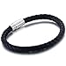 Jstyle Stainless Steel 6mm Mens Womens Braided Bangle Leather Bracelet Rope Magnetic-Clasp 8.5 Inch B