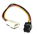 EatingBiting（R）5pcs 4 Pin Molex to 6 Pin PCI-Express PCIE Video Card Power Converter Adapter Cable 18cm/7.08inch Connector A:4-Pin Molex LP4 Connector B:6-Pin PCI Express(PCI-E)