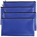 Tongnian Bank Bag Money Pouch Leatherette Security Deposit Bags Utility Zipper Bags for Cash Money,Check Wallet,Cosmetics,Tools,11x6 inch 4 Pack (Blue)