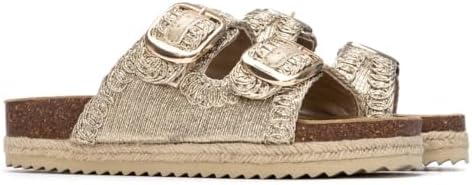 - Sandalia Mujer Oro - Calzado Cómodo y Versátil - Moda casual - Modelo 14507202 (Talla 38)