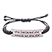 Jane Stone Fashion Inspirational Leather Bracelets Silver Plated Ornaments for Women She Believed She Could So She Did(Fn1568)