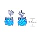 JunXin Three Color 925 Sterling Silver Round Cut Opal Stud Earring 7.5MM
