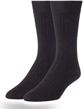 ComfortNFashion Modal Super Soft Men's Dress, Work Socks 2 Per Pack, (Thin Stripes, Black)