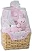 Big Oshi Baby Essentials 9-Piece Layette Basket Gift Set, Pink, 0-6 Months