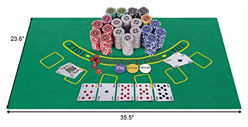 Poker Chip Carrier & Tray, Texas Holdem Cards with 500 Jetton and Dice in Aluminum Case, Black - Thumbnail 2