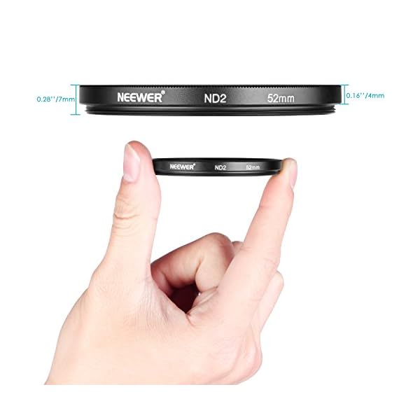 NEEWER 52mm ND Filter Set ND2 ND4 ND8 ND16, Objektivreinigungsstift, Filterbeutel, Graufilter Set, kompatibel mit Canon Nikon Sony Panasonic DSLR Kameras mit 52mm Objektiv – Bild 6