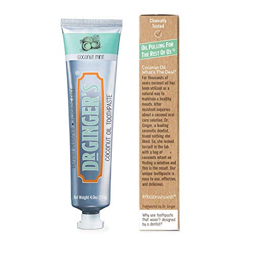 Dr. Ginger's Coconut Oil Toothpaste, AllNatural Oil Pulling & Xylitol