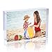 Syntrific Acrylic Photo Frame 5x7 inches 1 Pack Free Standing Desktop Double Sided 22mm Thickness Magnetic Clear Premium Picture Frames Display