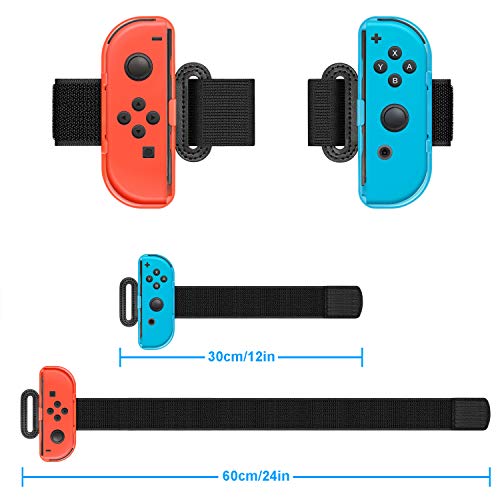 Wrist Band for Nintendo Switch Just Dance 2019 and Leg Strap for Switch Ring Fit Adventure Game, Adjustable Elastic Sport Movement Leg Fixing Strap and Wrist Dance Band for Nintendo Switch Games