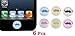 uxcell Colorful Mustache Home Button Stickers 6 in 1 for Cell Phone