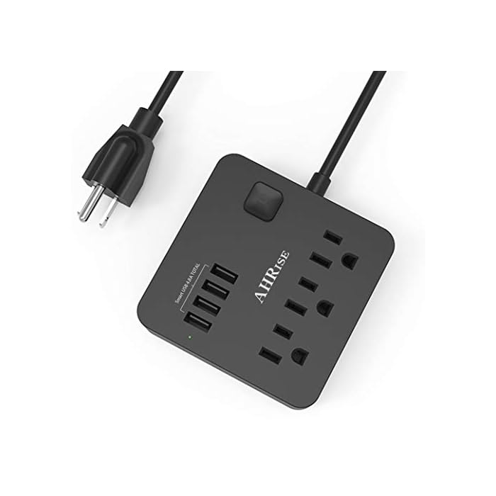 Buy AHRISE Extension Cord, Power Strip with 3 AC Outlets and 4 USB