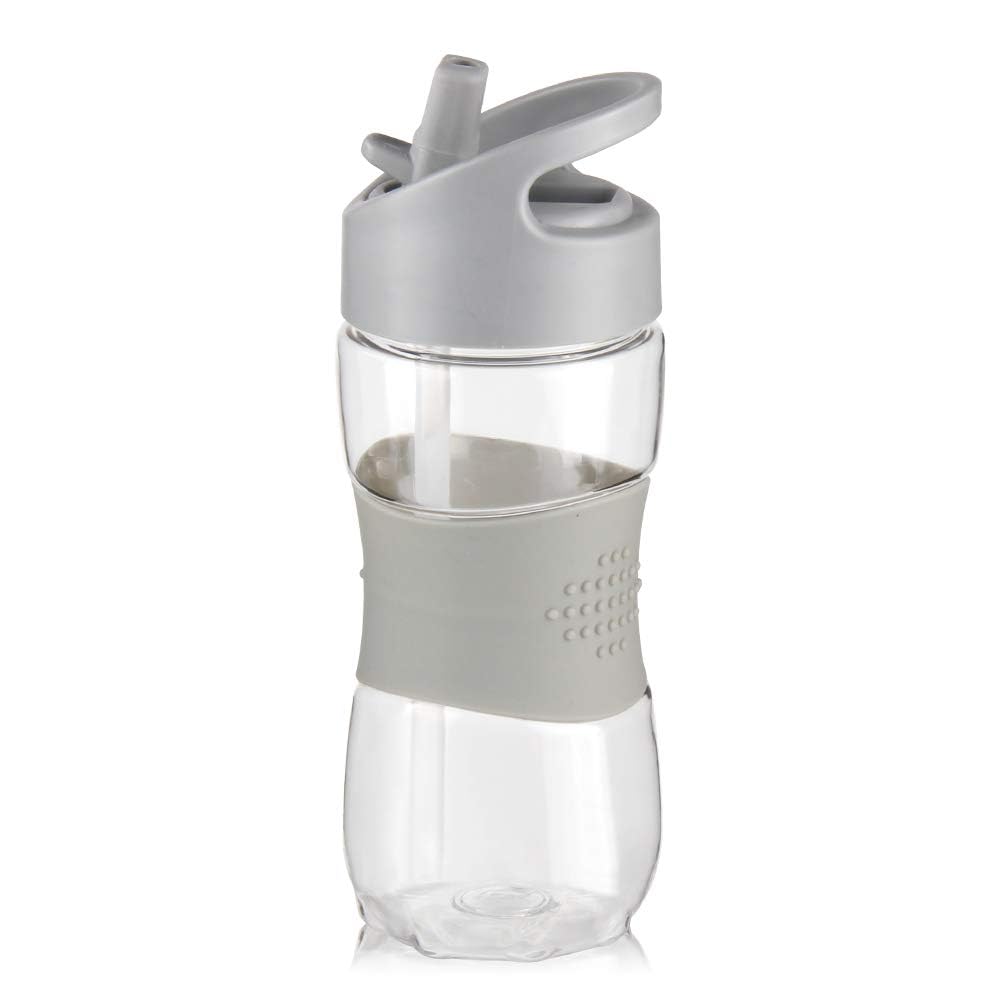 Sivaphe Water Bottle with Handle and Straw, Tritan Drinking Bottle, BPA Free, Cycling Bike Outdoor Hiking(Grey, 350ML)
