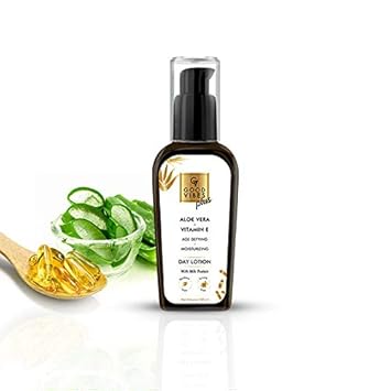 Good Vibes Plus Age Defying + Moisturizing Day Face Lotion, Aloe Vera + Vitamin E With Milk Protein (100 Ml)