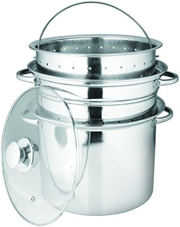 . Stainless Steel 4-Piece Pasta Cooker Steamer with Encapsulated Bottom, 8-Quart