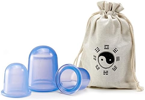 IDEALCRAFT 3pcs Anti Cellulite Vacuum Suction Cup Silicone Massage Cups Therapy Set, Includes 1 Large and 2 Medium (1 Soft and 1 Hard) Bonus: Free Gift Bag