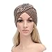GBSELL Fashion Womens Lady Winter Warm Knit Crochet Ski Hat Braided Turban Headdress Cap (Khaki)