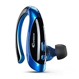 Guoer Bluetooth 4.1 Headset Noise Cancellation Earphone with Extra Extension Ear Piece for iPhone Android Smartphones and Bluetooth-enabled Devices for Driving Exercise Jogging Running(Black/Blue)