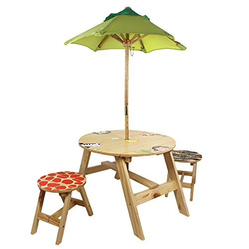 Fantasy Fields - Sunny Safari Animals Thematic Kids Wooden Outdoor
Table and 2 Chairs Set | Imagination Inspiring Hand Crafted & Hand
Painted Details Non-Toxic, Lead Free Water-based Paint