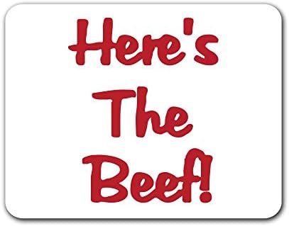 Here\'s The Beef Customized Rectangle Non-Slip Rubber Large Mousepad Gaming Mouse pad.