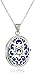Amazon Collection Italian Sterling Silver Lotus Flower Locket Necklace, 18