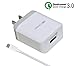 [Quick Charge 3.0] Rapid Fast Wall Charger Compatible LG V10 G4 G Flex 2,HTC One M9 A9,Nexus 6,Samsung Galaxy S6 S7 Edge Plus,Note 5,Sony,Moto,ASUS Phone (3.3ft Micro USB Cable Included)