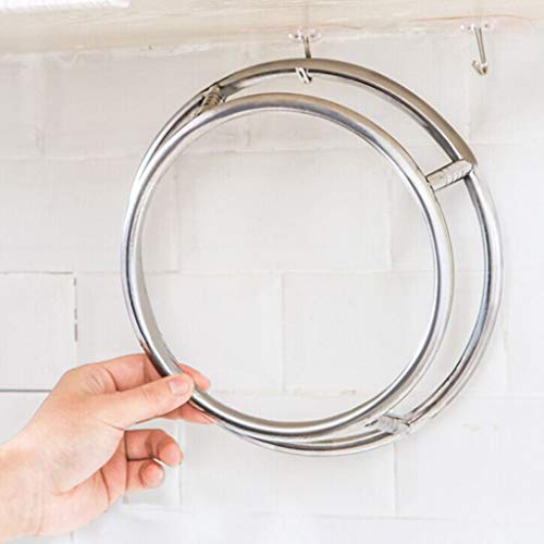 Samoii Kitchen Stainless Steel Insulated Pot Rack Frying Pan Pad Anti-Hot Rack Double Cookware Ring Wok Accessories