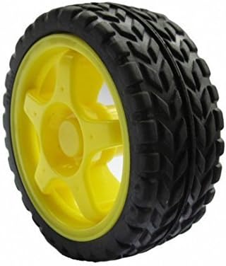A Pair of Small Smart Car Model Robot Plastic Tire Wheels 65mmx26mm