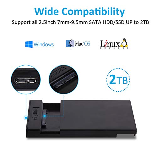 Hard Disk Enclosure USB 3.0 to SATA Enclosure USB3.0 to SATA III USB 3.0 to SATA Hard Disk Case Housing for 2.5 Inch 9.5mm 7mm WD, Seagate, Toshiba,