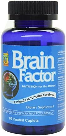 Brain Factor Vitaminas para el cerebro, mejoran la concentracion, enfoque y memoria. Aumente su agilidad para pensar, concentrarse y coordinar sus actividades by Nutrisalud Products