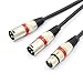 SiYear 1.5FT Balanced Microphone Patch Y Cable - XLR Female to Dual XLR Male 3 Pin Splitter Cord Audio Adapter - 50 CM