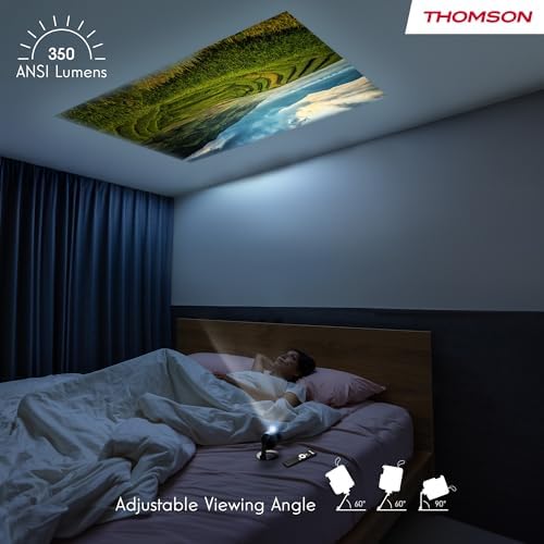 Vega PG35B Tragbarer Full HD Beamer, Smart LED Projektor mit Google TV, integriertem Akku, 350 ANSI Lumen, Autofokus, HDR10, Dolby Digital+, WiFi, Projektion an die Decke – Hartschalenkoffer