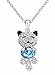 Caperci Cute Lucky Cat Crystal Pendant Necklace - Best Christmas Jewelry Gifts for Daughter and Girls