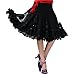 CISMARK Elegant Micro Fiber Long Swing Ballroom Latin Dance Skirt For Women,003black,One Size