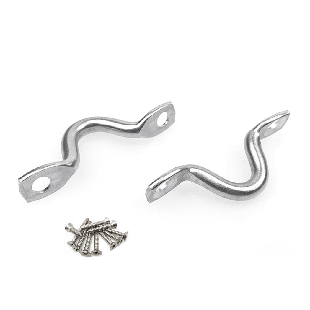 304 Stainless Steel Pad Eye Strap for Boat Top Door Handle Pull Door Hardware Knob Handle Set M5 10PCS with Screws