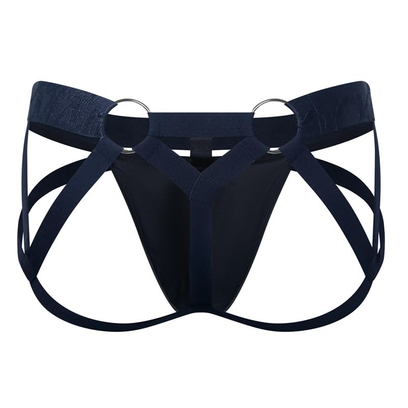 Photo 1 of JOCKMAIL Jockstrap for Men Mens Thong Athletic Supporters Jock Strap Male Underwear (M, Black)