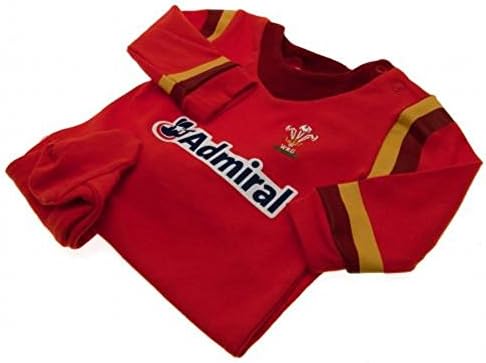 WALES WELSH RYB RUGBY WRU BABY 9-12 MONTHS SLEEPSUIT / PYJAMA RED HOME KIT AUTHENTIC