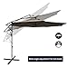 SUNGREEN Offset Patio Umbrella 10ft Hanging Umbrella Outdoor Market Cantilever Umbrella with Umbrella Cover Crank Lift & Cross Base for Garden Backyard Deck and Poolside-Brown
