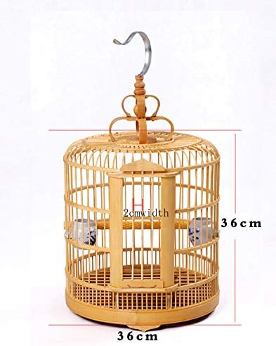 manual VINTAGE WOOD BAMBOO PAGODA STYLE BIRD CAGE MATCHSTICK
