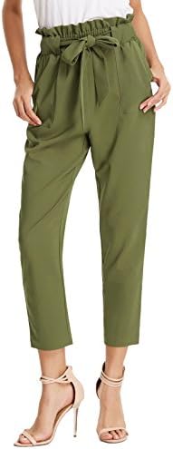 GRACE KARIN Women's Cropped Paper Bag Waist Pants with Pockets 5 GRACE KARIN Women's Cropped Paper Bag Waist Pants with Pockets